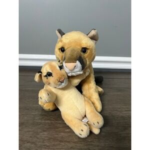 Animal Planet Lioness & Cub Plush Set Stuffed Animal Realistic Details